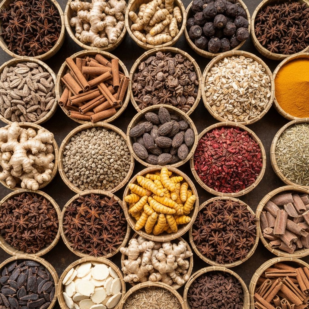 Local market with various plant compounds