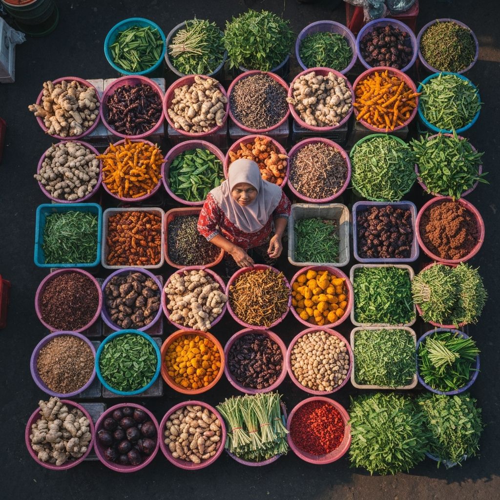 Tropical market herbs